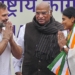 New Delhi: YSR Telangana Party founder YS Sharmila being greeted by Congress President Mallikarjun Kharge and party leader Rahul Gandhi after joining the Congress, in New Delhi, Thursday, Jan. 4, 2024. (PTI Photo/Arun Sharma)(PTI01_04_2024_000036B)