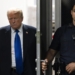 Former President Donald Trump returns to the courthouse moments before hearing that the jury had a verdict in his criminal trial at Manhattan Criminal Court, Thursday, May 30, 2024, in New York. (Justin Lane/Pool Photo via AP)